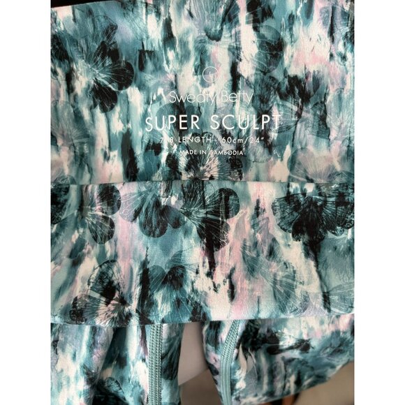 Sweaty Betty Super Sculpt 7/8 Size L Watercolor Print Womens Leggings - Picture 10 of 10